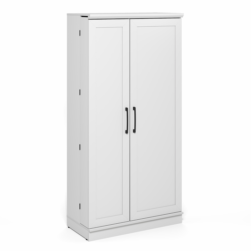 Pemberly Row Storage Kitchen Cabinet with 2 Doors 71H in White