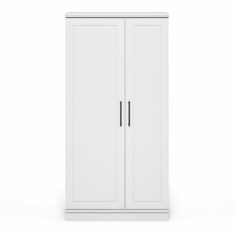 Pemberly Row Storage Kitchen Cabinet with 2 Doors 71H in White