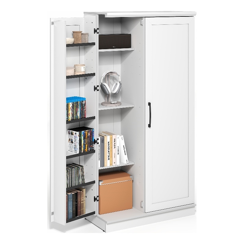 Pemberly Row Storage Kitchen Cabinet with 2 Doors 71H in White