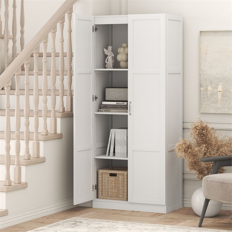 Pemberly Row Storage Kitchen Cabinet with 2 Doors 30W in White