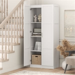Pemberly Row Storage Kitchen Cabinet with 2 Doors 30W in White