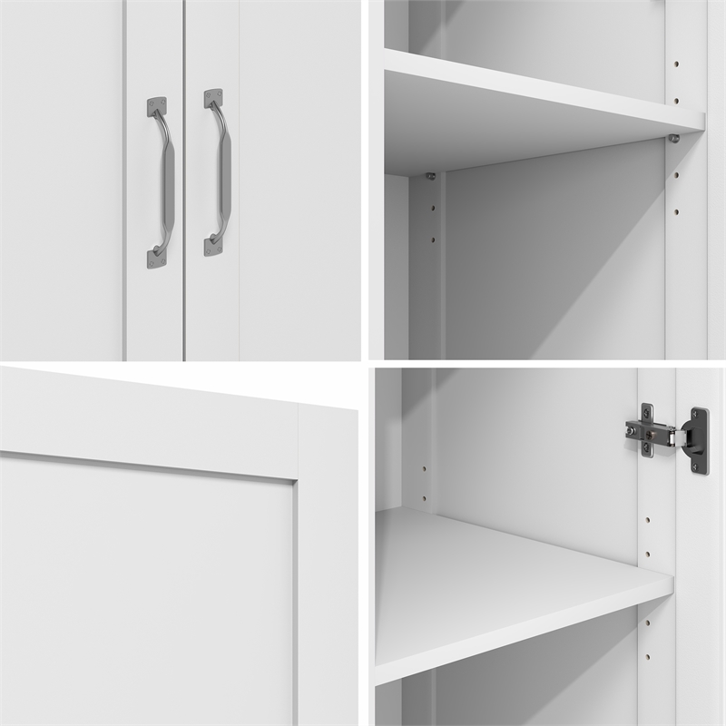 Pemberly Row Storage Kitchen Cabinet with 2 Doors 30W in White