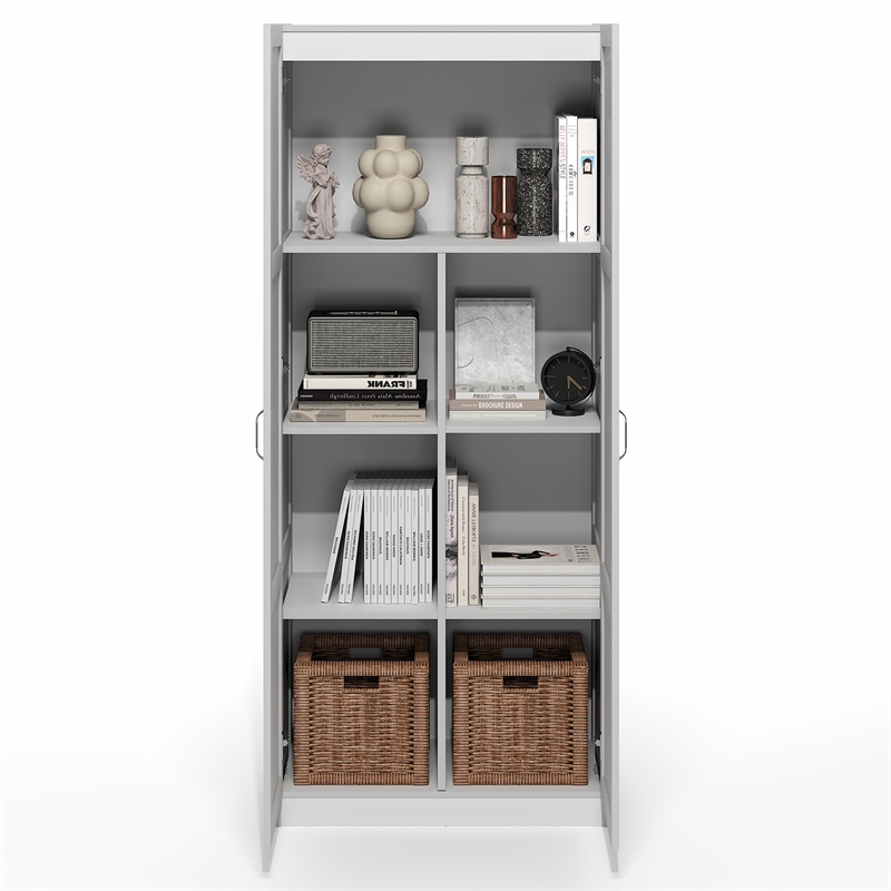 Pemberly Row Storage Kitchen Cabinet with 2 Doors 30W in White