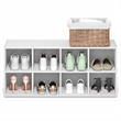 Pemberly Row 8-Cube Stackable Shoe Rack for Closet Entryway in White