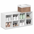 Pemberly Row 8-Cube Stackable Shoe Rack for Closet Entryway in White