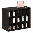 Pemberly Row 15-Cube Stackable Shoe Rack for Closet Entryway in Black Dark Oak