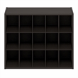 Pemberly Row 15-Cube Stackable Shoe Rack for Closet Entryway in Black Dark Oak
