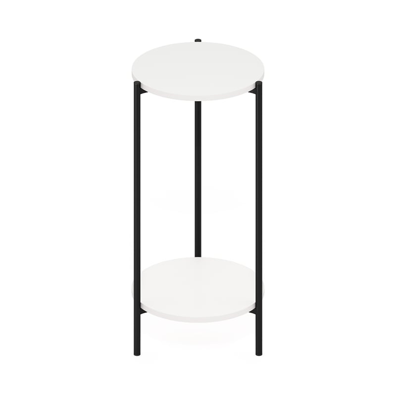 Pemberly Row 2-Tier Round Plant Stand Metal Flower Pot Stand in White