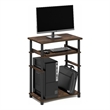 Pemberly Row 23.6 Wide Gaming Desk with Keyboard Tray in Amber Pine