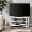 Pemberly Row 3-Tier Open Frame Entertainment Center for 40 Inch TV in White