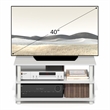Pemberly Row 3-Tier Open Frame Entertainment Center for 40 Inch TV in White