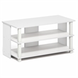 Pemberly Row 3-Tier Open Frame Entertainment Center for 40 Inch TV in White