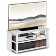 Pemberly Row 3-Tier Open Frame Entertainment Center for 40 Inch TV in White