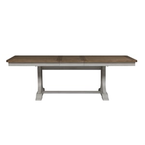Pemberly Row Trestle Table with Removable 18 Inch Leaf Tapered Legs