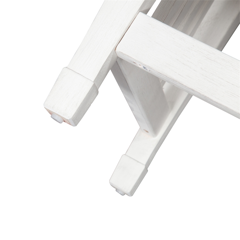 Pemberly Row White Console Bar Table with 2 Outlets and 2 USB Ports