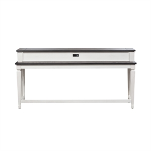 Pemberly Row White Console Bar Table with 2 Outlets and 2 USB Ports