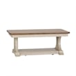Pemberly Row White Rectangular Cocktail Table with Shaped Legs and Shelf