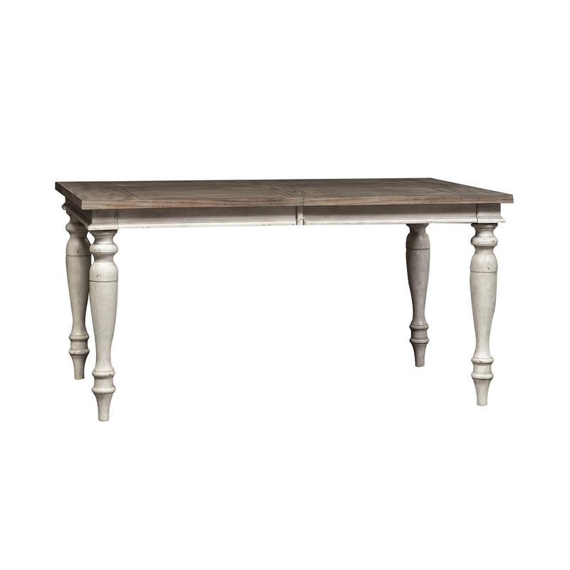 Pemberly Row Trestle Table Set with 20 Inch Leaf English Country Style