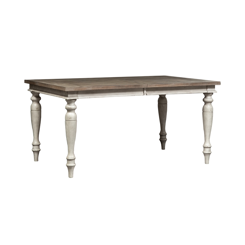 Pemberly Row Trestle Table Set with 20 Inch Leaf English Country Style