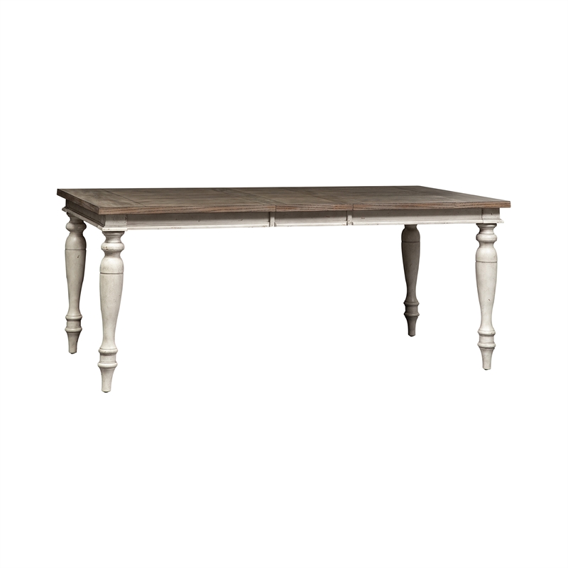 Pemberly Row Trestle Table Set with 20 Inch Leaf English Country Style