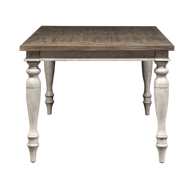 Pemberly Row Trestle Table Set with 20 Inch Leaf English Country Style