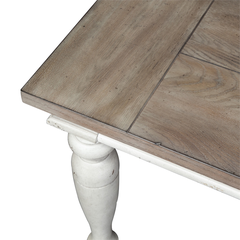 Pemberly Row Trestle Table Set with 20 Inch Leaf English Country Style