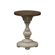 Pemberly Row Chair Side Table with Plank Top and Corbel Accents