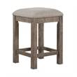 Pemberly Row Upholstered Console Stool in Oatmeal Linen with Block Legs