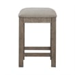 Pemberly Row Upholstered Console Stool in Oatmeal Linen with Block Legs