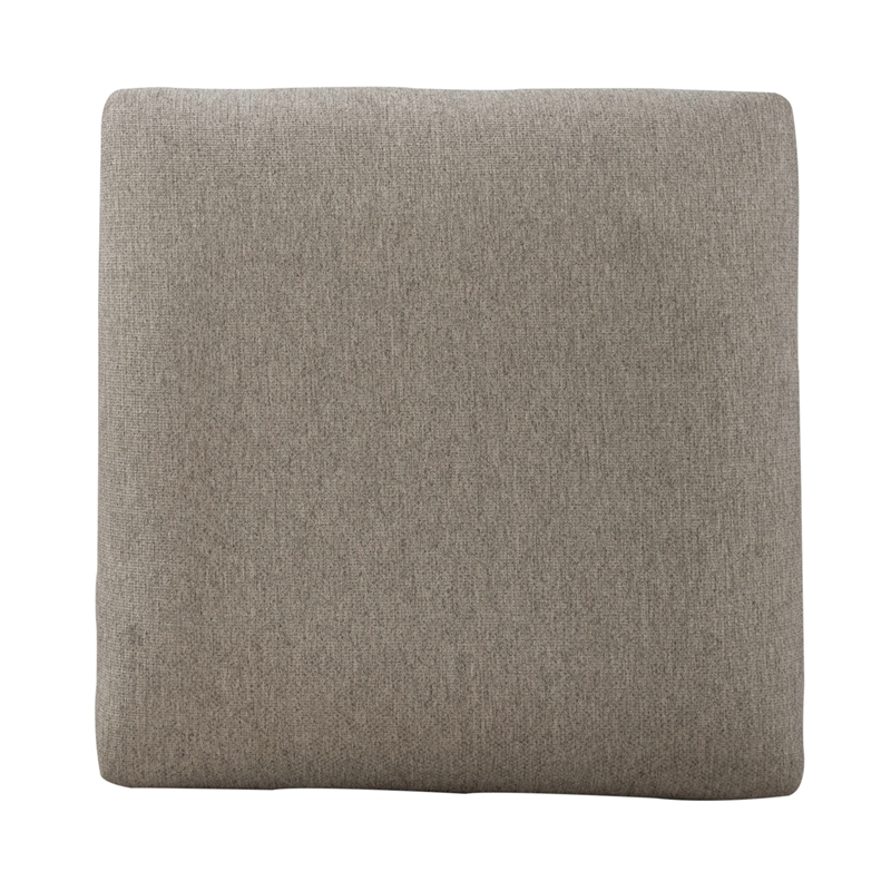 Pemberly Row Upholstered Console Stool in Oatmeal Linen with Block Legs