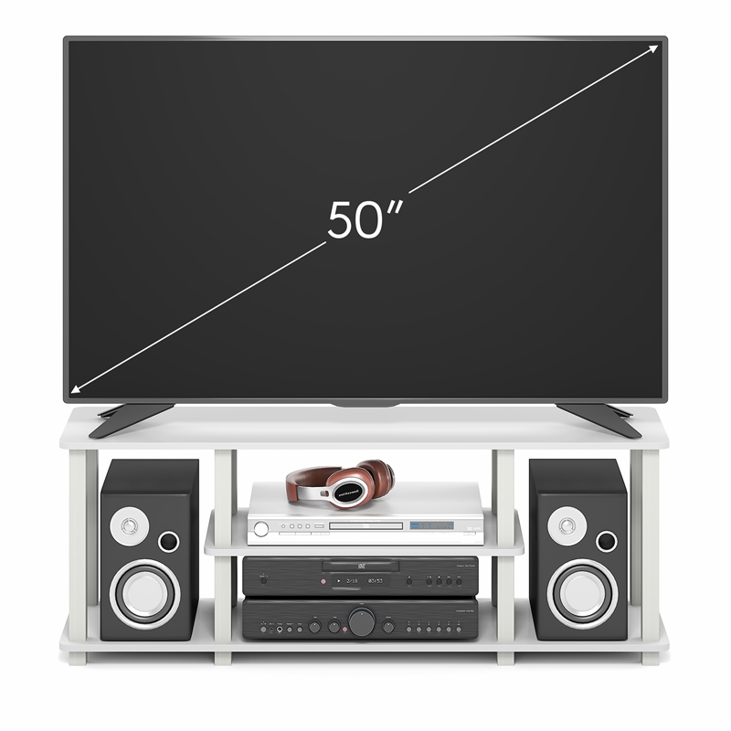 Pemberly Row 3-Tier No Tools TV Stand for TV up to 50