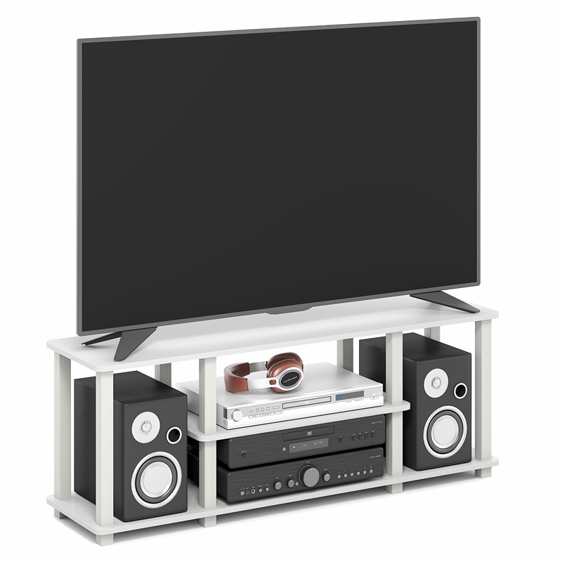 Pemberly Row 3-Tier No Tools TV Stand for TV up to 50