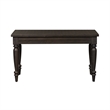 Pemberly Row Black Writing Desk with 3 Drawers and Heavy Turned Legs