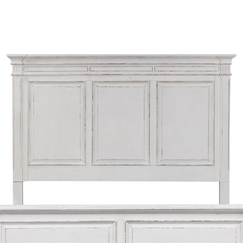 Pemberly Row White King Panel Headboard with Dovetail Construction
