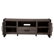 Pemberly Row Medium Gray Entertainment Center with Piers Floating Shelf