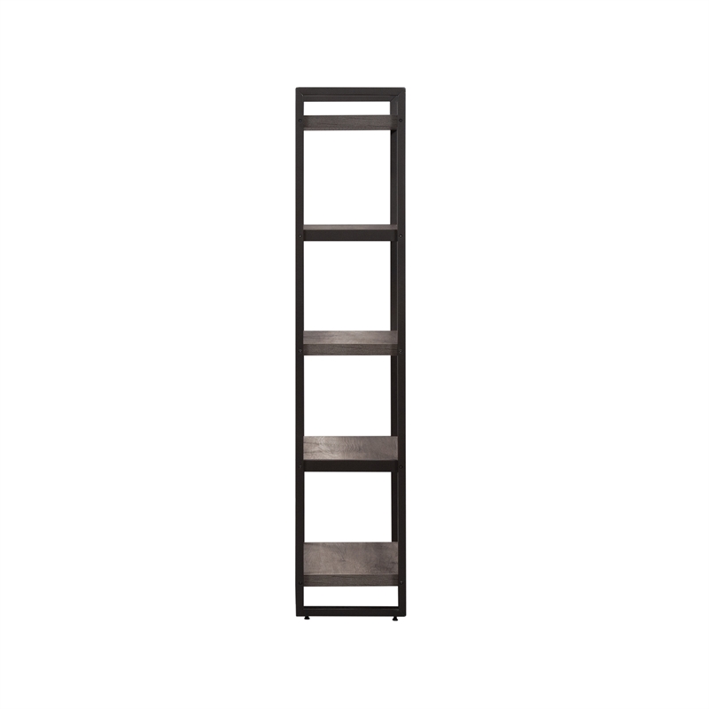 Pemberly Row Medium Gray Entertainment Center with Piers Floating Shelf