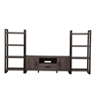Pemberly Row Medium Gray Entertainment Center with Piers Floating Shelf