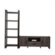 Pemberly Row Medium Gray Entertainment Center with Piers Floating Shelf