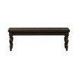 Pemberly Row Black Backless Bench with Turned Legs and Nylon Glides