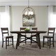 Pemberly Row 5 Piece Gathering Table Set with 12 Inch Leaves in Brown