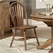Pemberly Row Antique Honey Windsor Side Chair Set of 2 with Turned Legs