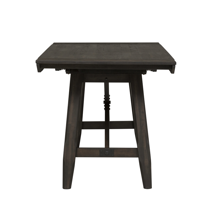 Pemberly Row 6 Piece Gathering Table Set with 12 Inch Leaves in Brown