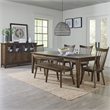 Pemberly Row 6 Piece Rectangular Table Set with Spindle Back Chairs