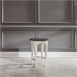 Pemberly Row White Console Stool with Footrest and Pine Solids