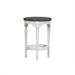Pemberly Row White Console Stool with Footrest and Pine Solids