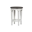 Pemberly Row White Console Stool with Footrest and Pine Solids