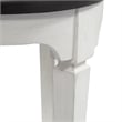Pemberly Row White Console Stool with Footrest and Pine Solids