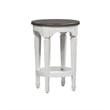 Pemberly Row White Console Stool with Footrest and Pine Solids