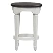 Pemberly Row White Console Stool with Footrest and Pine Solids