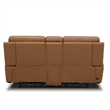 Pemberly Row Cooper Transitional Leather Loveseat with USB Ports in Camel